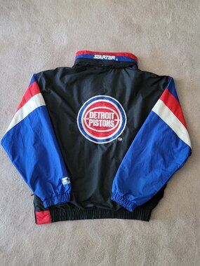 Detroit Pistons Starter Jacket Vintage 90s NBA Rare Pullover